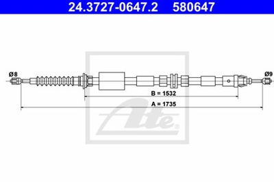 ATE 24.3727-0647.2 CIĘGŁO, ТОРМОЗ СТОЯНОЧНИЙ