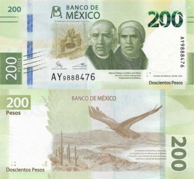 MEKSYK 200 Pesos 2019 P-135 (3) SERIA CQ UNC