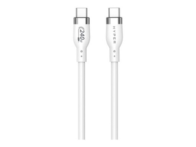 Kabel USB-C do USB-C Hyper 2M 240W Silikonowy Biały HJ4002WHGL