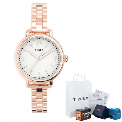 Zegarek damski TIMEX różowy bransoleta + Grawer