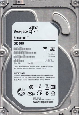 Dysk twardy Seagate Barracuda ST3000DM001 3000GB SATA III 3,5"