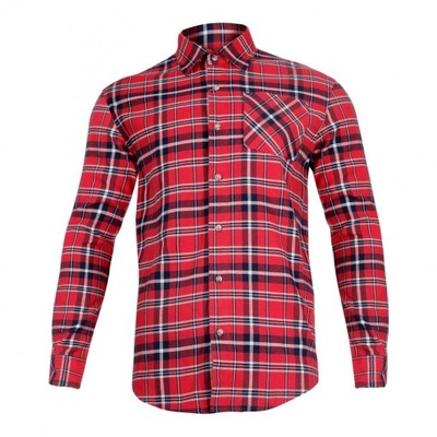 KOSZULA FLANELOWA CZERW-GRANAT., 170G/M2, 3XL, CE,