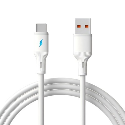 Kabel Akyga USB - USB typ C 1 m biały SILIKONOWY