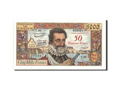 Banknot, Francja, 50 Nouveaux Francs on 5000 Franc