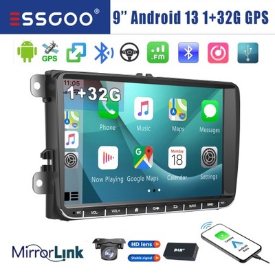 RADIO DE AUTOMÓVIL DAB+ PARA VW BORA PASSAT POLO 1+32G ANDROID 13 CARPLAY GPS  