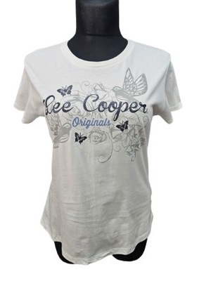 Lee Cooper koszulka t-shirt biała nadruk 46