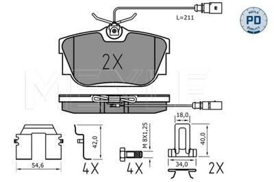 КОЛОДКИ HAM. VW T. SHARAN/GALAXY 00-/T4 16 97- 0252344616/PD MEYLE