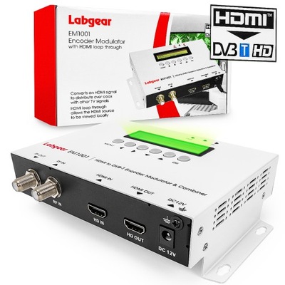 Modulator HDMI do DVB-T VHF/UHF HDMI IN/OUT 35 MER