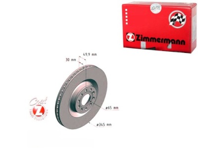 Тормозные диски тормозные 2szt vw passat 05- zimmermann фото №1