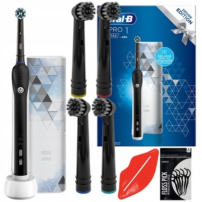 SZCZOTECZKA BRAUN ORAL-B PRO 750 BLACK + DODATKI