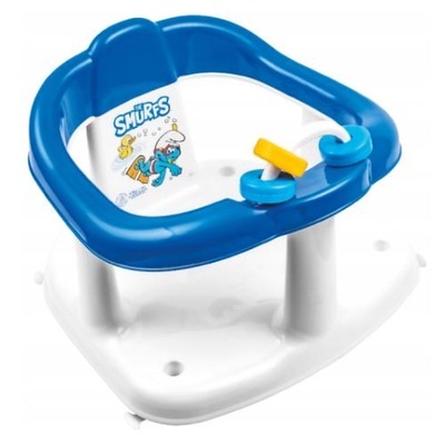MALTEX Krzesełko do kąpieli SMERFY z zabawkami, biało-niebieskie