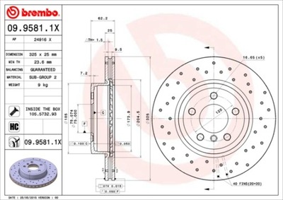 2× 09.9581.1X BREMBO DISC BRAKES BMW X3 (E83) - milautoparts-fr.ukrlive.com