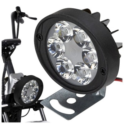 FARO EN FUNCIONAMIENTO DIODO LUMINOSO LED X6 HALÓGENO ANTINIEBLA 12W AL SCOOTER AUTO QUAD DE DIODOS LUMINOSOS  