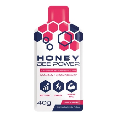 Honey Bee Power żel energetyczny smak malinowy 40g miodowy