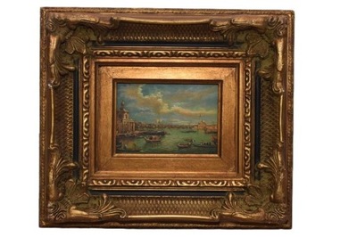 Pejzaż Włoski - Wenecja - Obraz Olejny - Piękna Rama