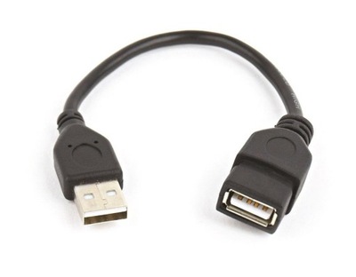 Gembird Przedłużacz kabla USB 2.0 0.15m czarny