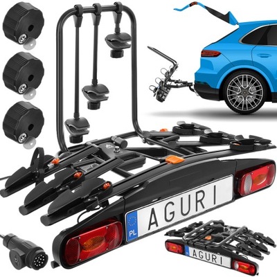 BOOT BIKES ON TOW BAR AGURI ACTIVE BIKE 3 PLATFORM ROWEROWA ON 3 BIKES  