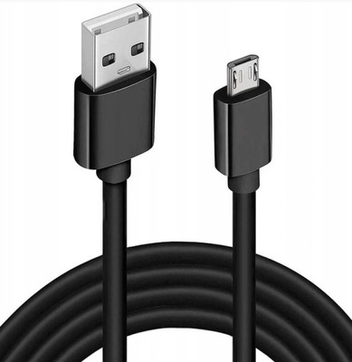 Kabel microUSB 2m czarny