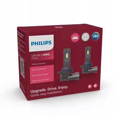 LAMPS LED HIR2 PHILIPS ACCESS 6000K +80% TOYOTA AURIS E18  