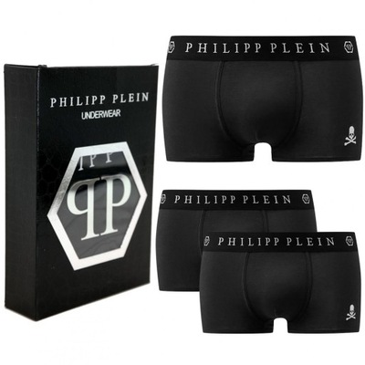 Philipp Plein bokserki męskie czarne 2szt UUPB01-99 S