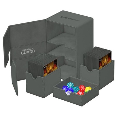 Pudełko Ultimate Guard Twin Flip'n'Tray Deck Case 160+ Monocolor Grey