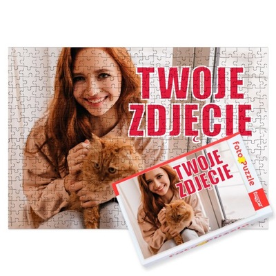 Puzzle z własnym nadrukiem zdjęciem napisem fotopuzzle na prezent + pudełko