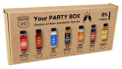 PartyBox bezalkoholowe Whisky Gin Rum Tequila Aperitif Amaretto Likier 85ml