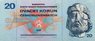 Czechosłowacja - BANKNOT - 20 Koron 1970 - Jan Zizka - Stan 1 BANKOWY - UNC