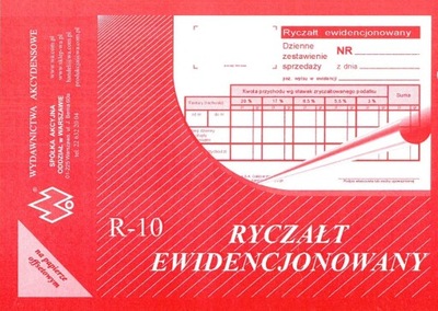 RYCZAŁT EWIDENCJONOWANY R-10