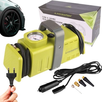 POWERFUL COMPRESSOR AUTO 12V 230V PUMP FOR POMPOWANIA KOL TIRES 2 IN 1  