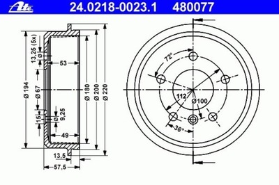 БАРАБАН ТОРМОЗНОЙ MERCEDES W168 A-KLASA 97-04