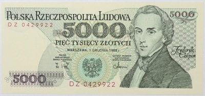 Banknot 5000 zł 1988 rok - Seria DZ