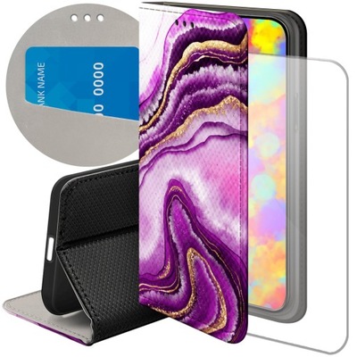 ETUI DO IPHONE 12 / 12 PRO WZORY RÓŻOWY MARMUR PURPURA RÓŻ MARMUR +SZKŁO