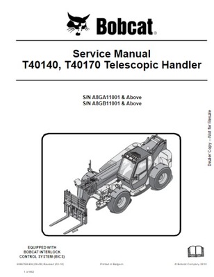 BOBCAT SERVICE MECÁNICA T40140, T40170 TELESCOPIC HANDLER  