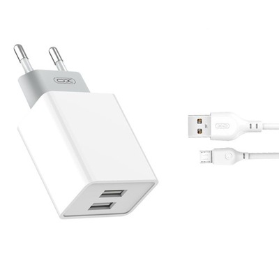 Ładowarka Sieciowa 2x USB + Kabel Micro USB