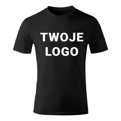 KOSZULKA T-SHIRT Z NADRUKIEM WŁASNE LOGO CZARNA MĘSKA ROZMIAR XXL