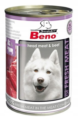 SUPER BENO DOG Meat Głowizna z wołowiną 400g