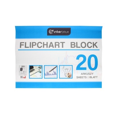 Blok do flipcharta 64x100/20ark kratka Interdruk
