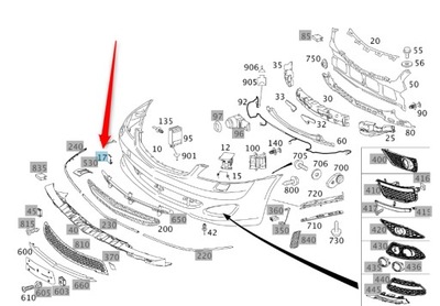 Заглушка фаркоп бампер перед mercedes s w221 фото №1