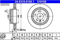 ATE ДИСК ТОРМОЗНОЙ ЗАДНИЙ 294X19 V POWER DISC BMW 3 E46 00-/BMW 3