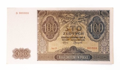 100 złotych 1941 Ser. D 3853055