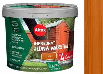 ALTAX IMPREGNAT DO DREWNA OGRODOWEGO 9L CEDR