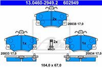 ATE КОЛОДКИ ТОРМОЗНЫЕ ПЕРЕДНЯЯ FIAT TIPO, TEMPRA FIAT PUNTO