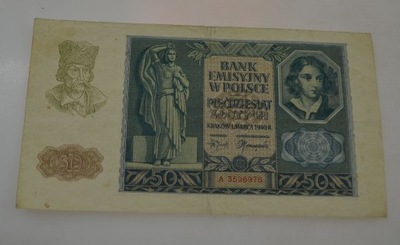 Polska - Banknot - 50 Złotych - 1940 rok seria A