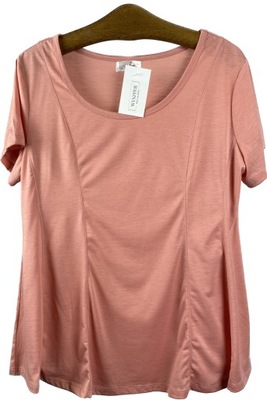 T-shirt damski różowy Just be.. rozkloszowany r.XL