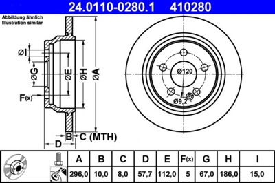 ATE 24.0110-0280.1 ДИСК ТОРМОЗНОЙ