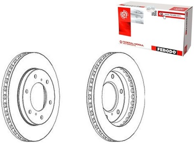 FERODO ДИСКИ ТОРМОЗНЫЕ ТОРМОЗНЫЕ 2 ШТУКИ FIAT FULLBACK MITSUBI