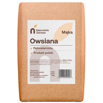 MĄKA OWSIANA PEŁNOZIARNISTA 10kg