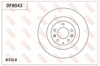 ДИСКИ ТОРМОЗНЫЕ ТОРМОЗНЫЕ ПЕРЕД TRW DF8043