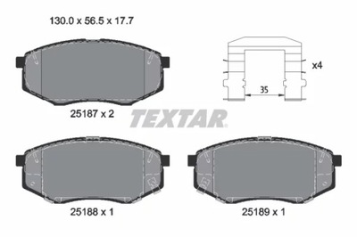 КОЛОДКИ ГАЛЬМІВНІ ПЕРЕДНЯ 2518704/TEX